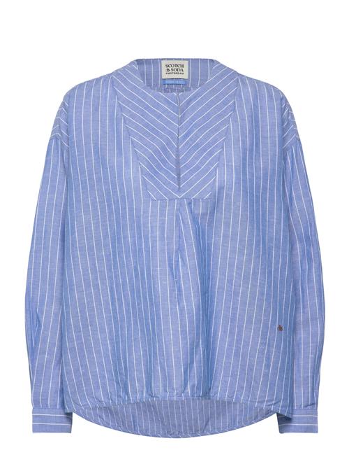 Cotton Linen Bib Shirt Scotch & Soda Blue