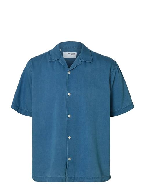 Slhrlxrick Denim Ss Shirt Selected Homme Blue