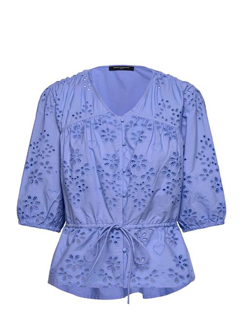 Cambria Cotton Ss Broderie Top French Connection Blue