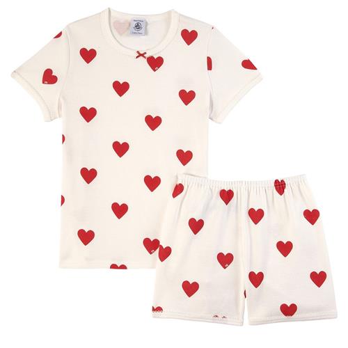 Petit Bateau Hjertemønstret Pyjamas Hvid | Hvid | 8 years