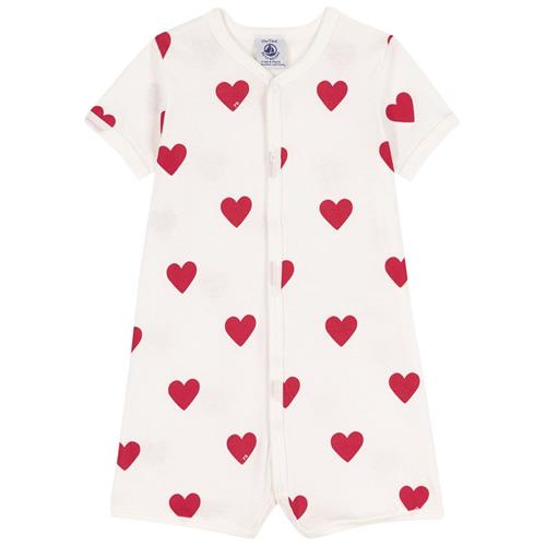 Petit Bateau Hjertemønstret Romper Cremefarvet | Hvid | 3 months