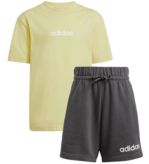 adidas Performance Sæt - T-shirt/Sweatshorts - Powder Yellow/Hvi