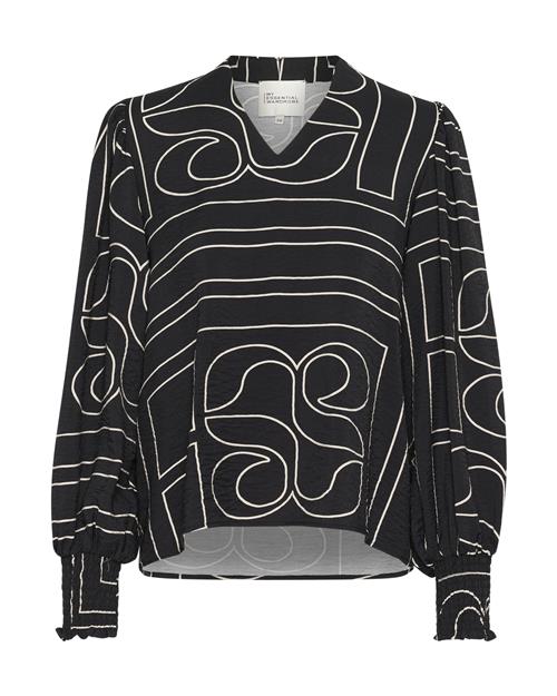 My Essential Wardrobe Bluse 'Kelly'  sort / hvid