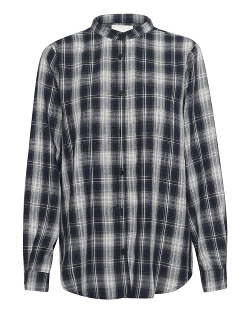 My Essential Wardrobe Bluse 'Harris'  natblå / lysegrå