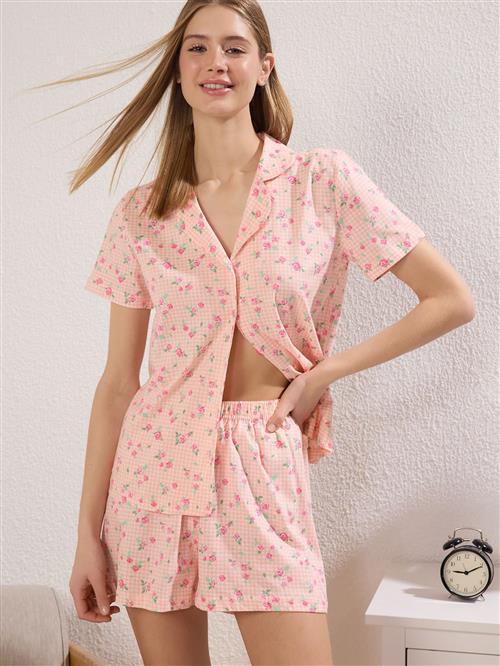 Trendyol Pyjamas  grøn / pink / hindbær / hvid