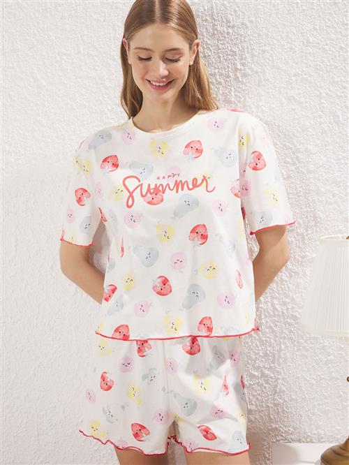 Trendyol Shorty  pastelblå / lysegul / lys rød / hvid