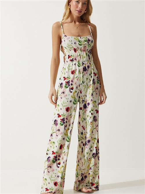 Happiness Istanbul Jumpsuit  ecru / grøn / lyserød / rød