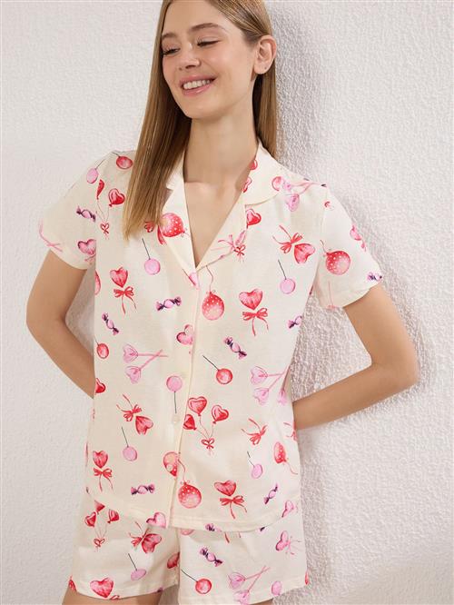 Trendyol Pyjamas  ecru / lys pink / rød / sort