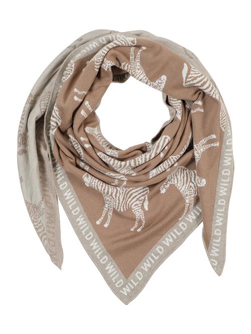 Zwillingsherz Tørklæde 'Love is Love'  sand / taupe / hvid