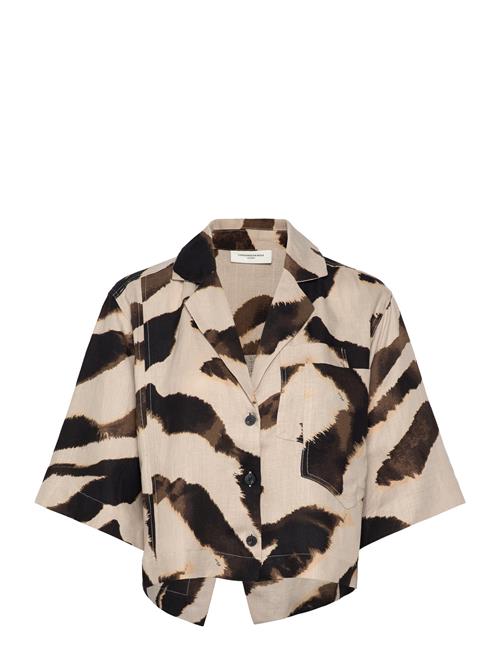 Cmnatuli-Shirt Is A Short Shirt In A Light Material Of 100 Linen With Button Fa Copenhagen Muse Beige