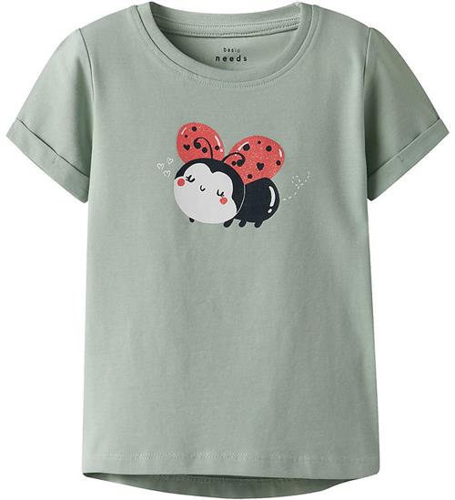 Name It T-shirt - NmfVix - Aqua Gray/Ladybird