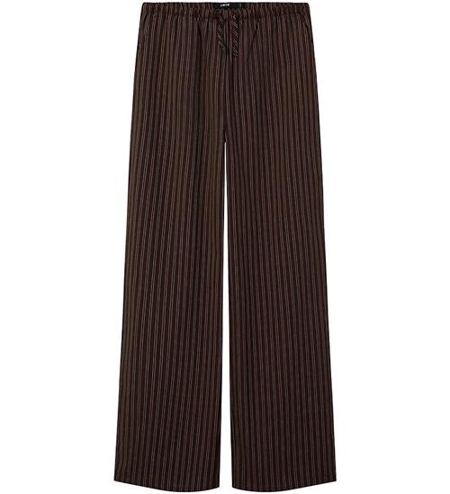 LMTD Bukser - NlfFouise - Chocolate Brown/Stripes