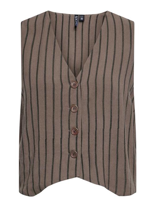 Se PIECES Vest 'PCPia'  brokade / mørkebrun ved About You