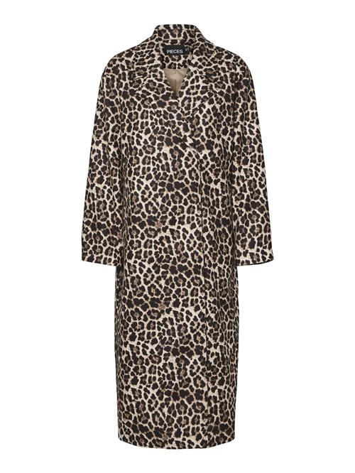 PIECES Overgangsfrakke 'Savannah'  beige / karamel / sort