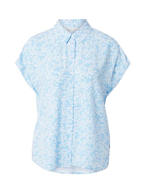 TOM TAILOR DENIM Bluse  himmelblå / hvid