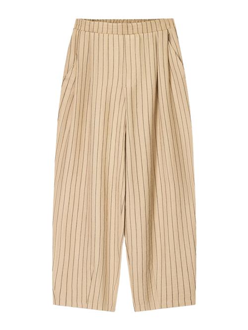 Bershka Bukser med lægfolder  beige / sort
