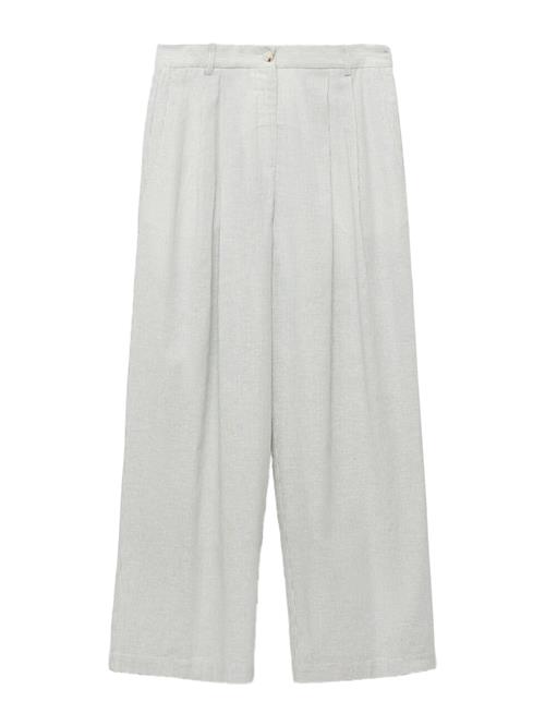 MANGO Bukser med lægfolder 'BALI'  beige / natblå