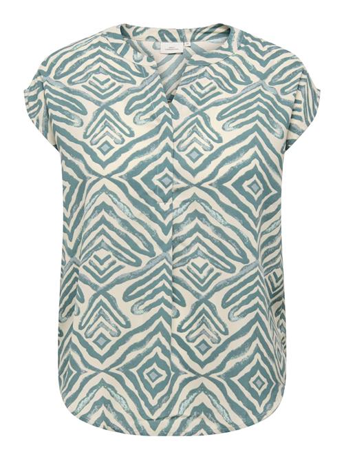 ONLY Carmakoma Bluse 'CARShilla'  mint / siv / naturhvid