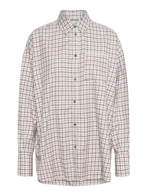 VERO MODA Bluse 'Awohanna'  lysebeige / vinrød