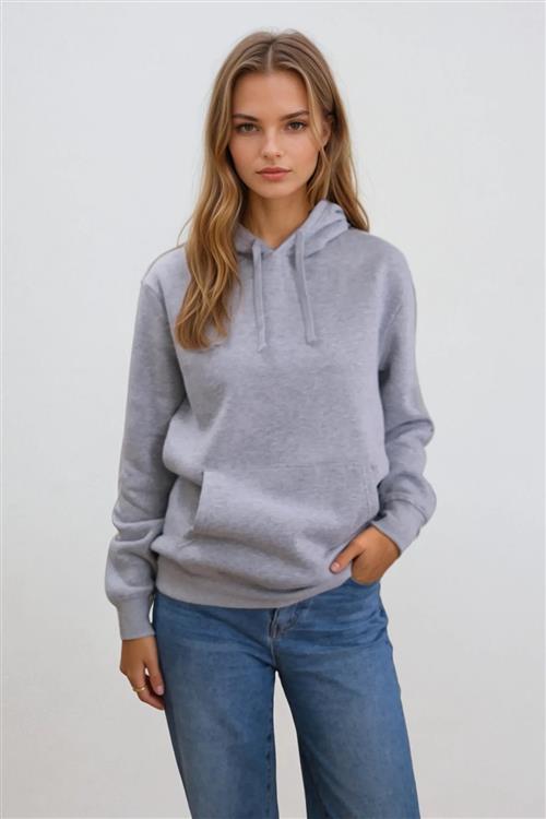 Essential Hoodie - Grå Melange - TeeShoppen