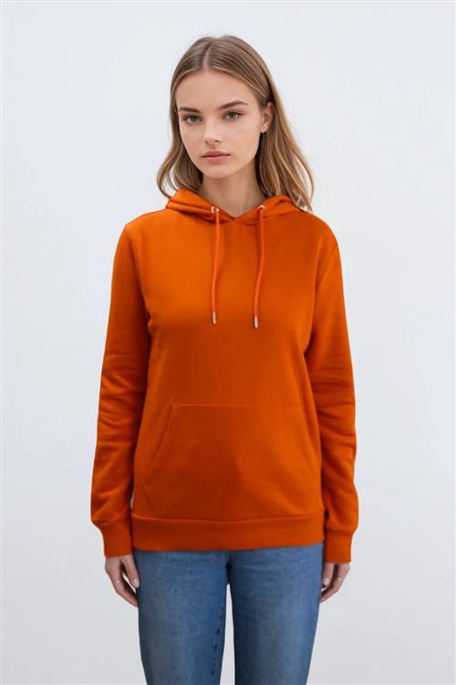 Boyfriend Sweat Hoodie - Orange - TeeShoppen