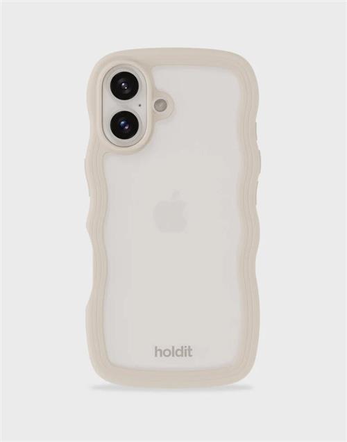 Holdit - Beige - Wavy Case Transparent iPhone 16