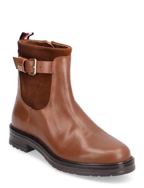 Belt Bootie Material Mix Tommy Hilfiger Brown