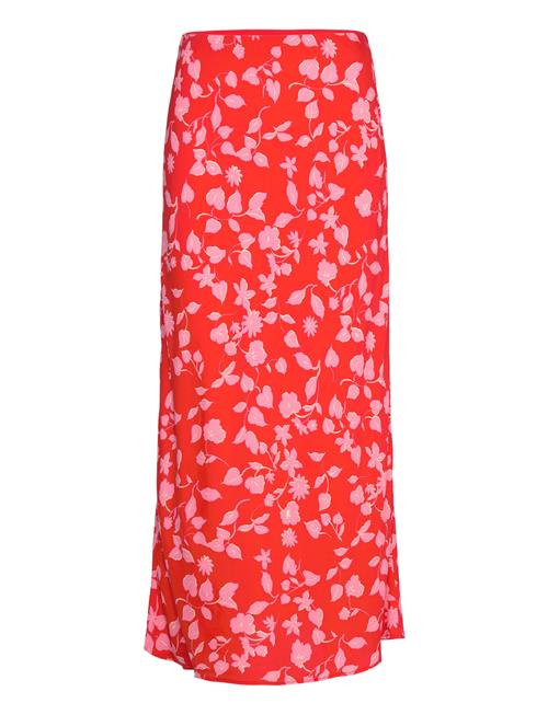 Printed Long Skirt Mango Red