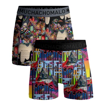 Muchachomalo 2P Red Riding Hood Hansel Boxer Flerfarvet bomuld Large Herre