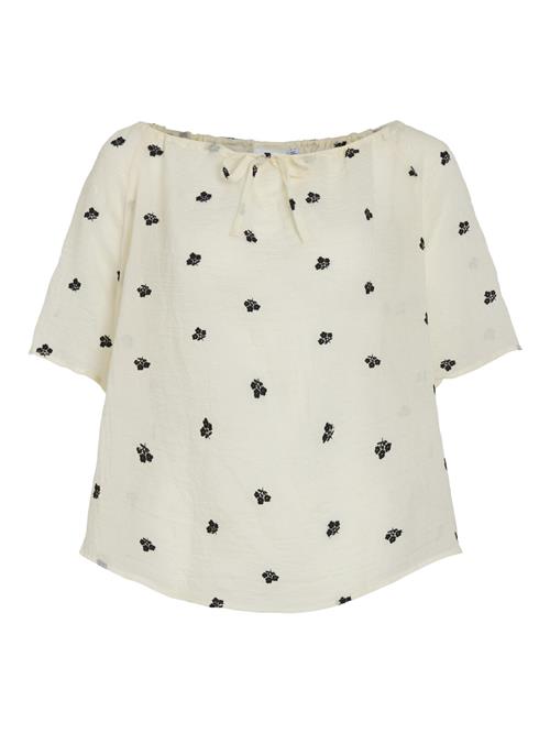 VILA Bluse  ecru / grå