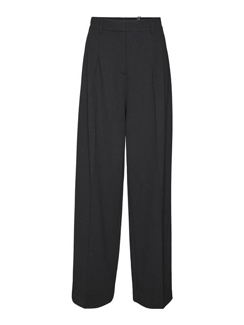 VERO MODA Bukser med lægfolder  sort