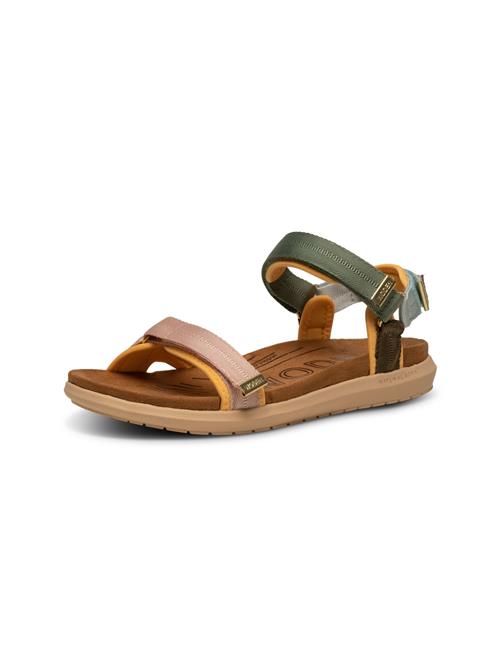 WODEN Sandaler 'Line Lite'  brun / lysegrå / oliven / lyserød