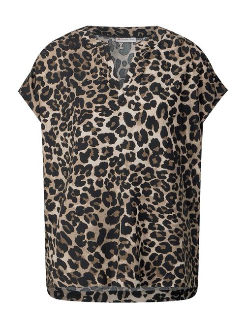 STREET ONE Bluse  brokade / lysebrun / sort