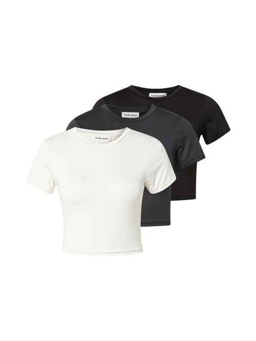 STUDIO SELECT Shirts 'Caro'  mudderfarvet / sort / hvid