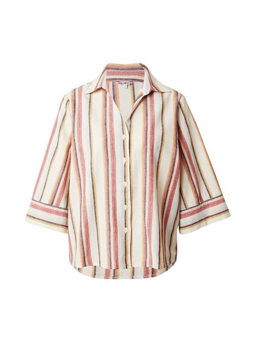 OBJECT Bluse 'OBJKAREN LO'  sand / lyseblå / antracit / kirsebærsrød