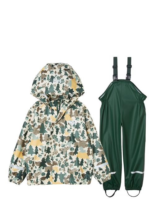 K Bergen 2.0 Pu Rainset Aop Helly Hansen Green