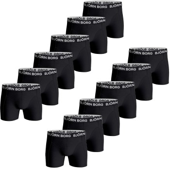 Björn Borg 12P Cotton Stretch Boxer 1718 Sort bomuld X-Large Herre