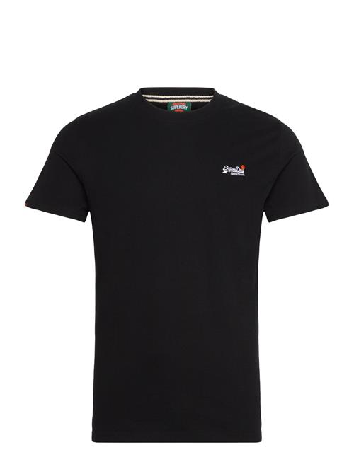 Essential Contrast Emb Tee Superdry Black