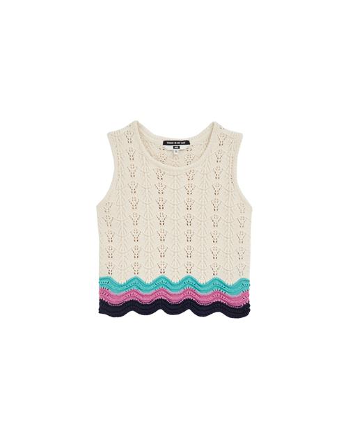 Se WE Fashion Overdel  turkis / eosin / sort / uldhvid ved About You