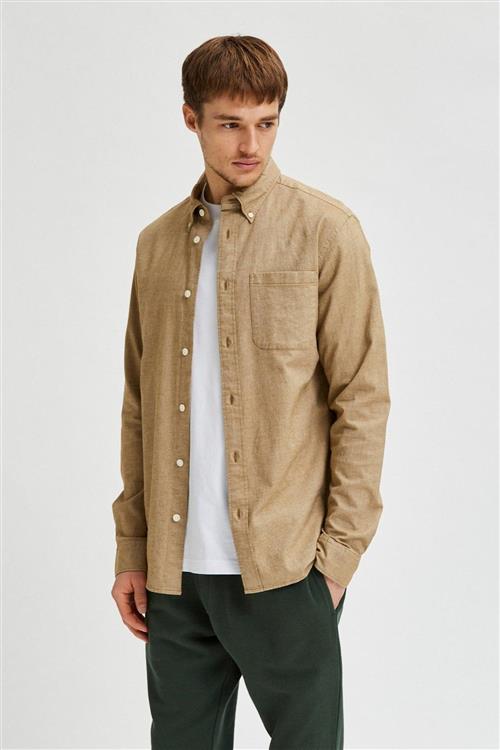 Rick Flex Skjorte - Teak - Herre - 2XL - Selected Homme