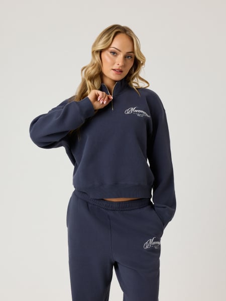 Björn Borg Alice Halfzip Sweatshirt Marineblå, XXL