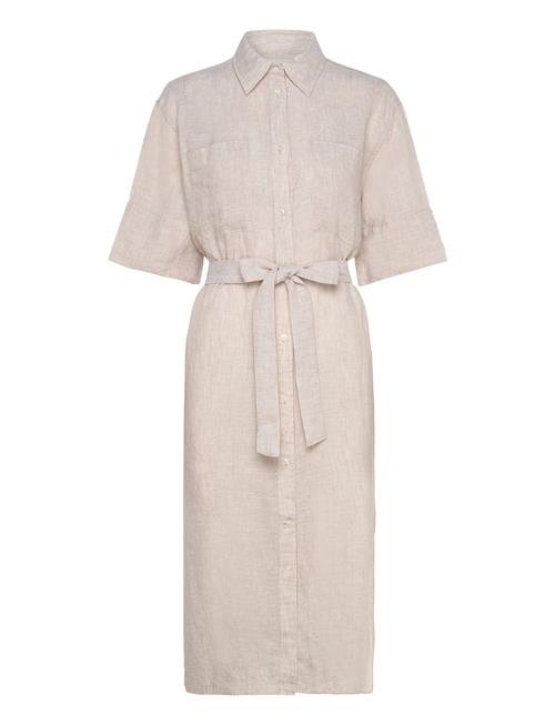 Rel Linen Ss Shirt Dress GANT Beige
