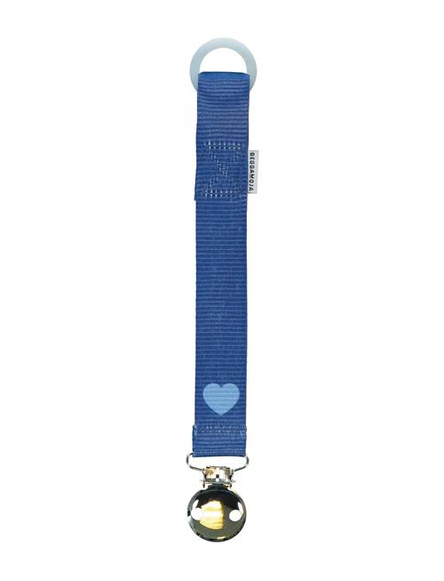 Pacifier Holder Blue Heart Geggamoja Blue