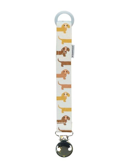 Pacifier Holder Blue Heart Geggamoja Cream