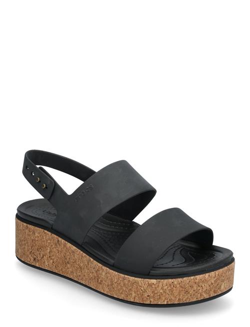 Brooklyn Cork Low Wedge Crocs Black