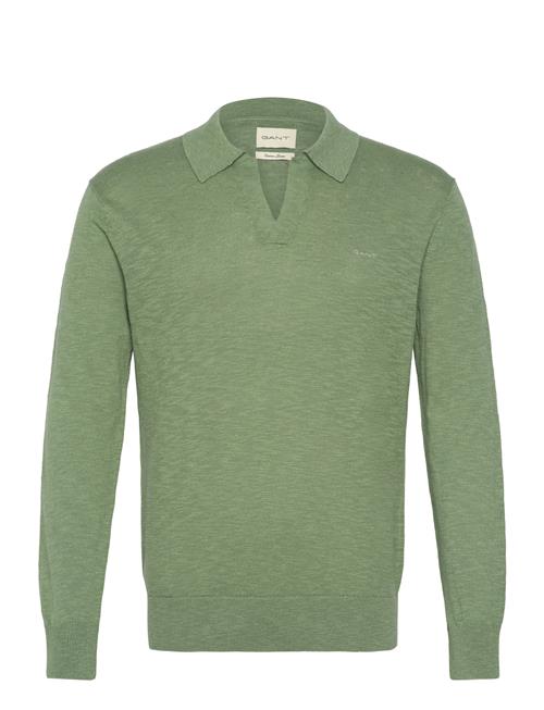 Linen Blend Polo GANT Green
