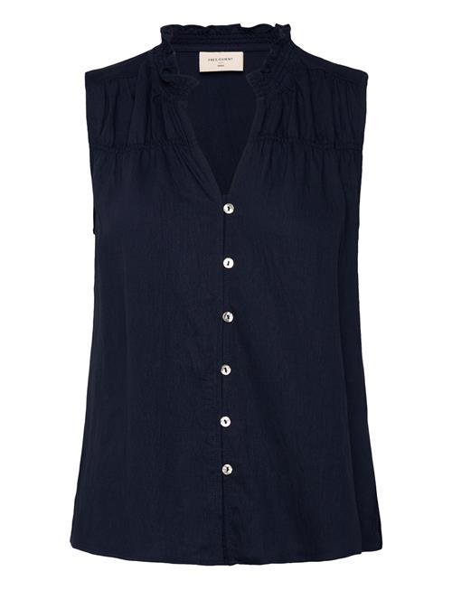 Blouse From Freequent In A Light Material. The Blouse Has A Simple Silhouette Wi FREE/QUENT Navy