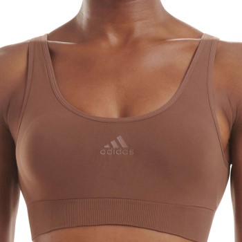 adidas BH BOS Smart Micro 720 Seamless Lounge Bra Mørkbrun  polyamid Small Dame