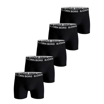 Björn Borg 5P Cotton Stretch Boxer 1719 Sort/Hvid bomuld X-Small Herre