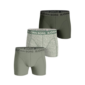 Björn Borg 3P Cotton Stretch Boxer 1721 Grøn Mønster bomuld X-Large Herre